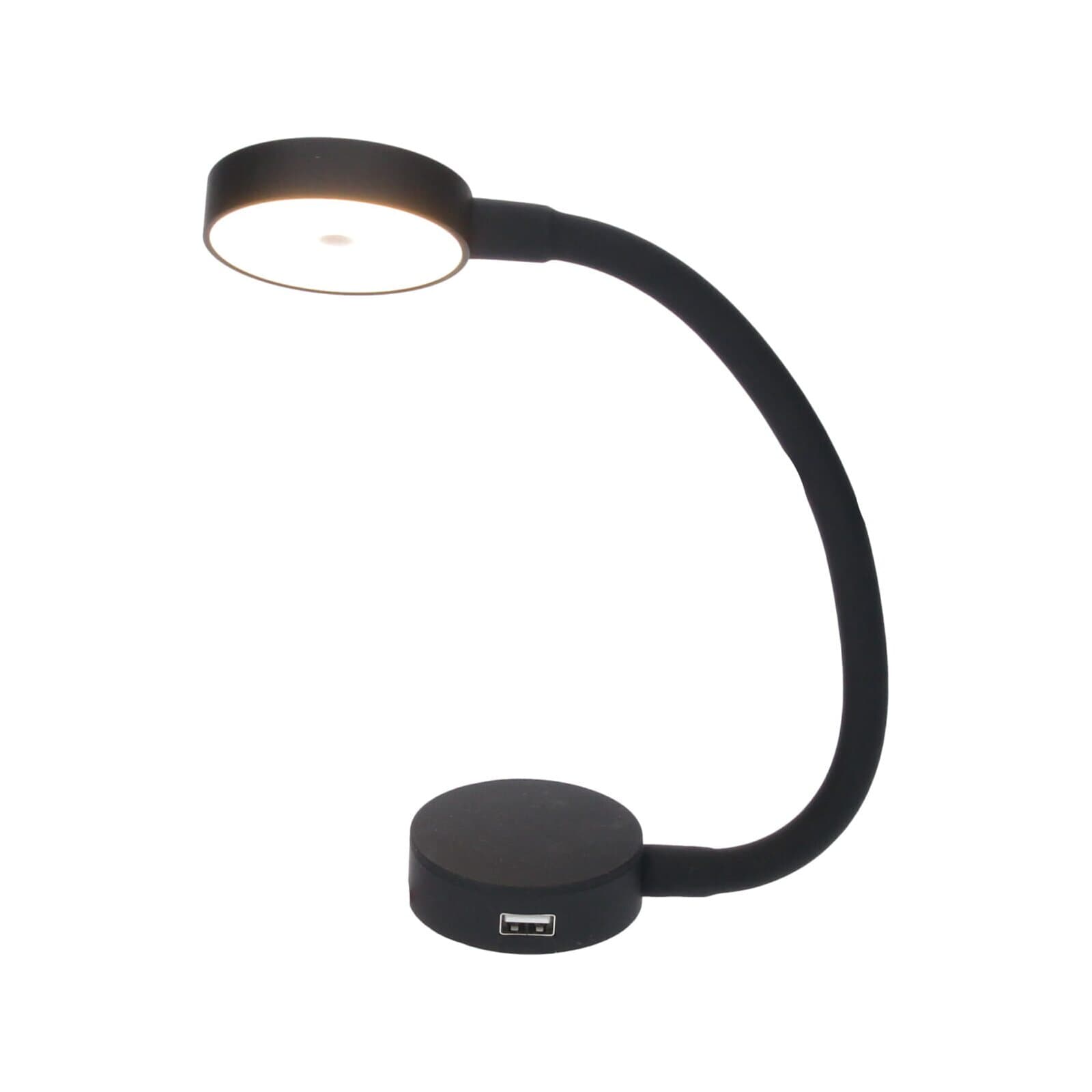 Lampka gooseneck czarna z USB — widok 2