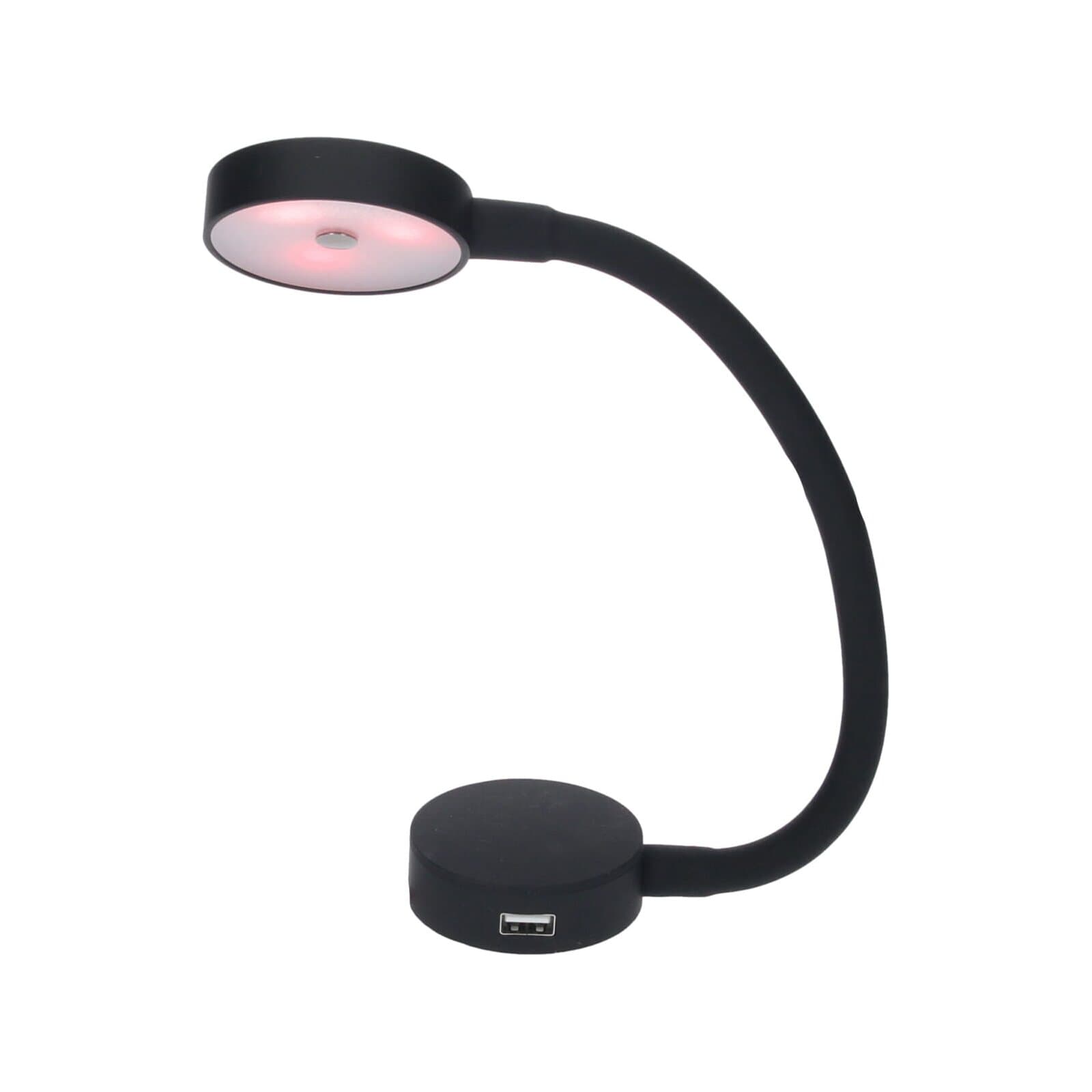 Lampka gooseneck czarna z USB — widok 3