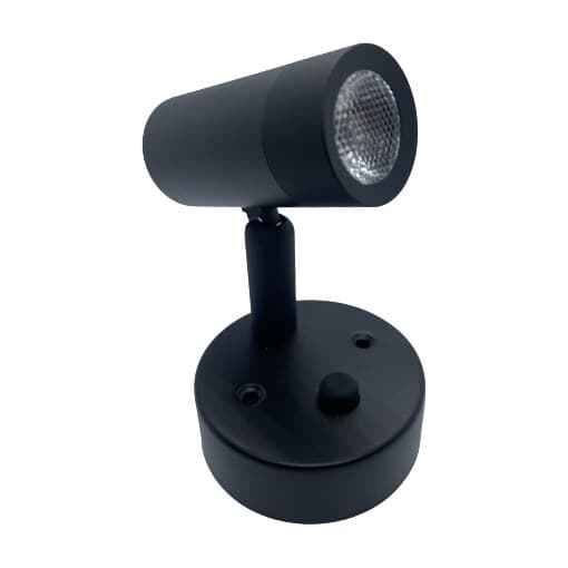 Kinkiet czarny cylinder z USB — widok 3
