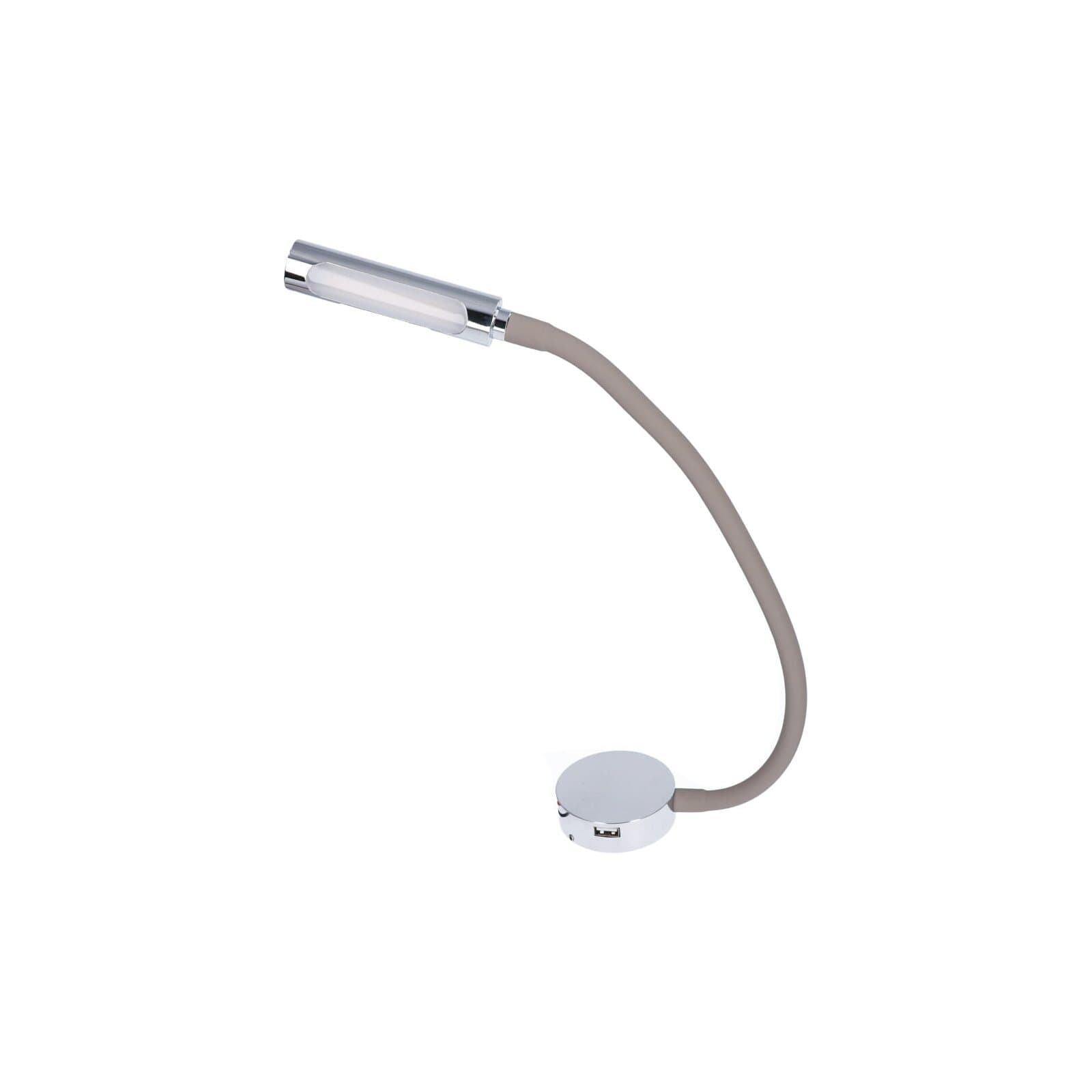 Lampka gooseneck chrom ~30 cm z USB — widok 2
