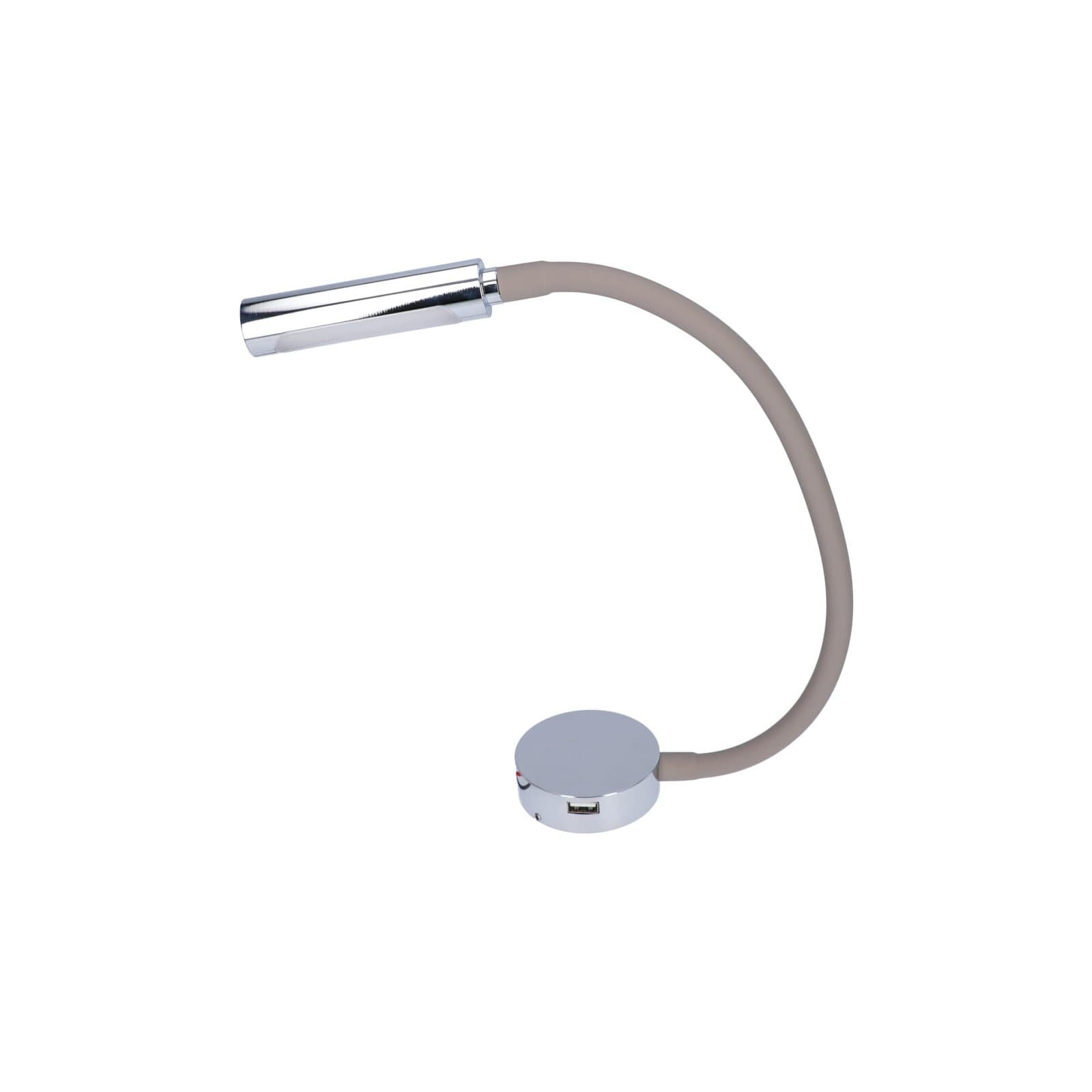 Lampka gooseneck chrom ~30 cm z USB — widok 3